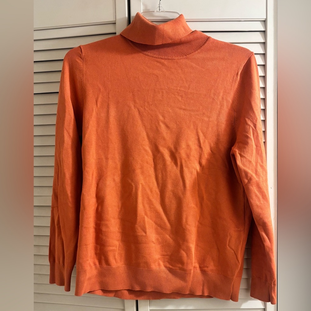 DKNY Women's Orange Turtleneck Sweater